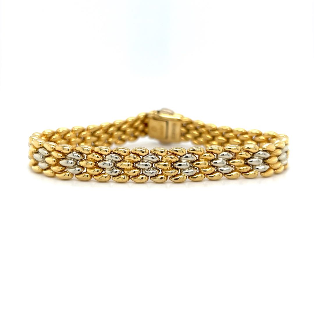 Chimento Reversible Yellow and White Gold Wide Reversible Bracelet