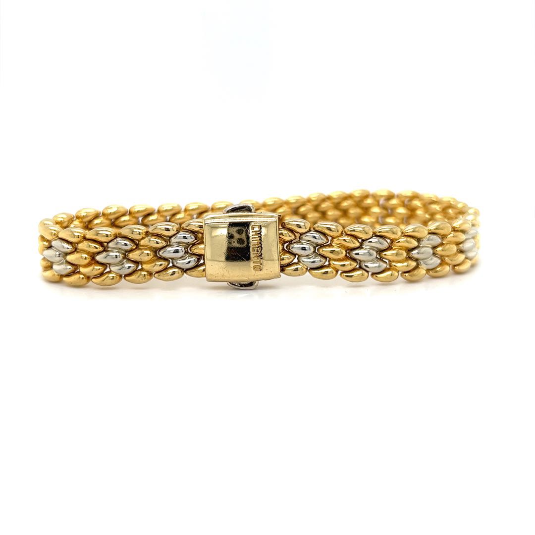 Chimento Reversible Yellow and White Gold Wide Reversible Bracelet